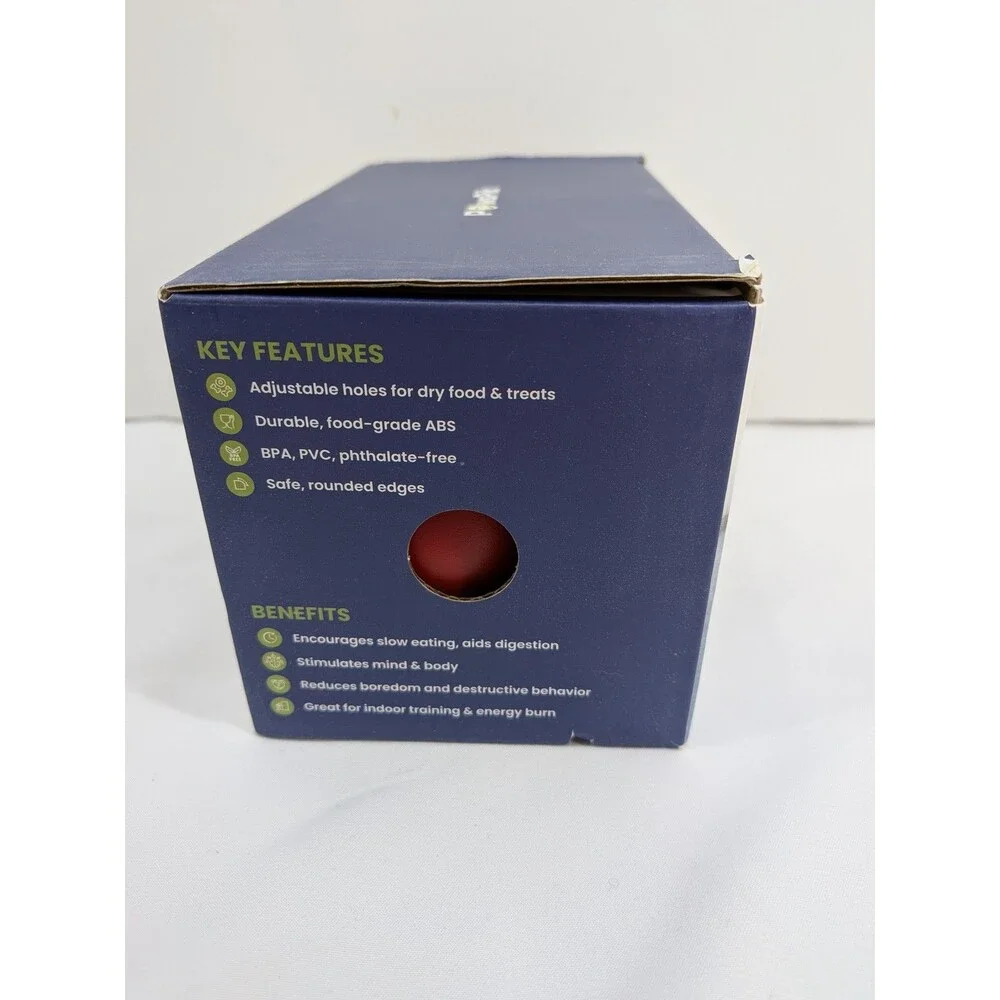 PowsPik Dual Sphere Treat Dispensing Rolling Toy - Red & Black Interactive Dog